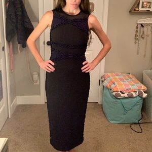 OPEN CEREMONY FITTED DRESS SIZE 2 BLUE AND BLACK